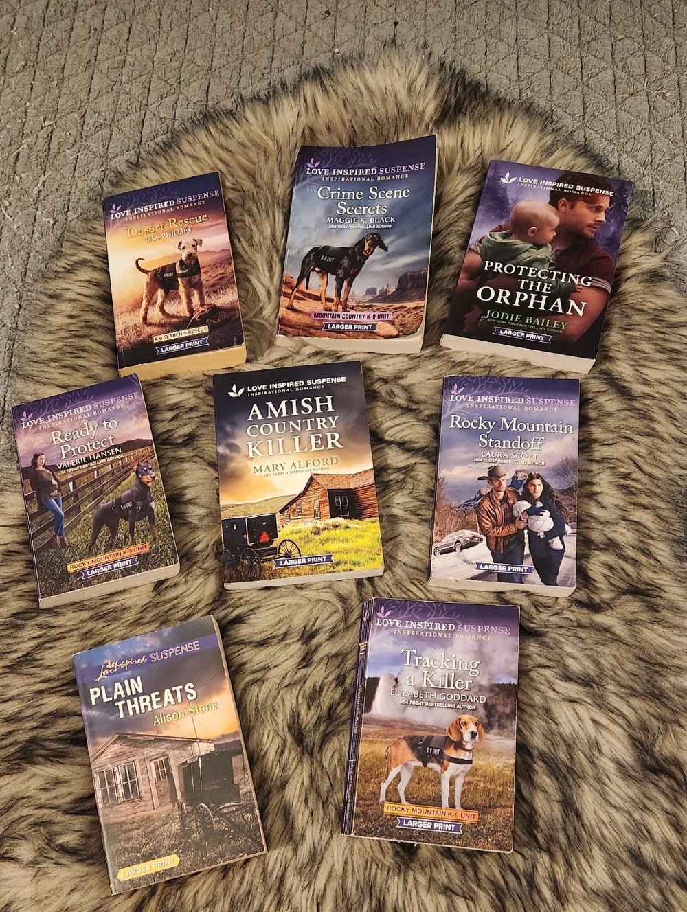 Love Inspired Suspense Paperback Book Lot - Large Print